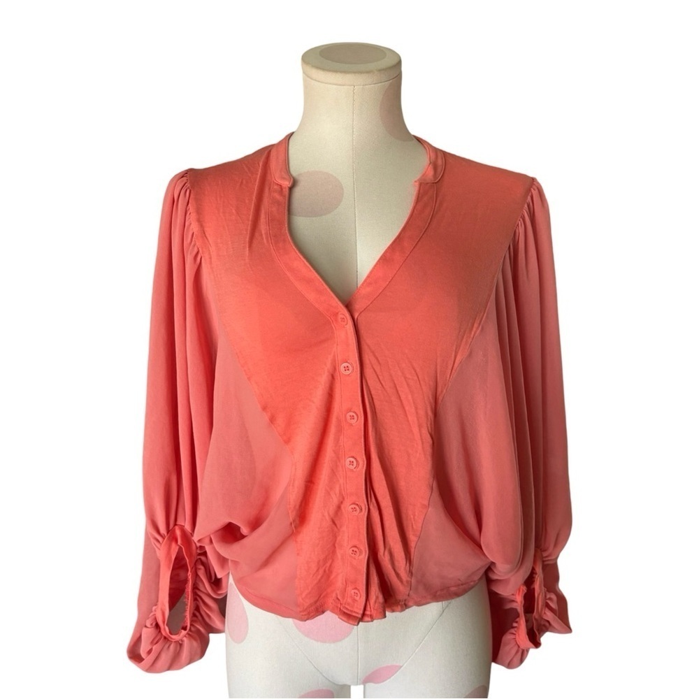 Miss Selfridge Pink Peach Boho Blouse- Small